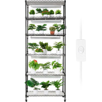 VEVOR DIY Plant Stand with Grow Lights 6 Tiers 192W 70.9" Tall Plant Grow Shelf - 7DAY'S