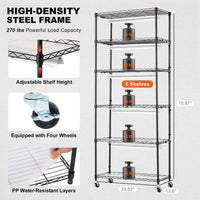 VEVOR DIY Plant Stand with Grow Lights 6 Tiers 192W 70.9" Tall Plant Grow Shelf - 7DAY'S