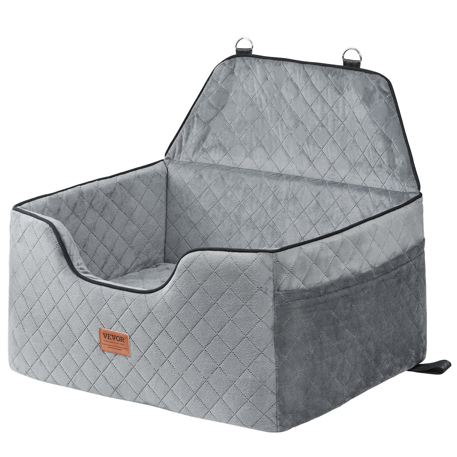 VEVOR Dog Booster Car Seat Pet Car Seat for Medium Large Dog up to 55 lbs Gray - 7DAY'S
