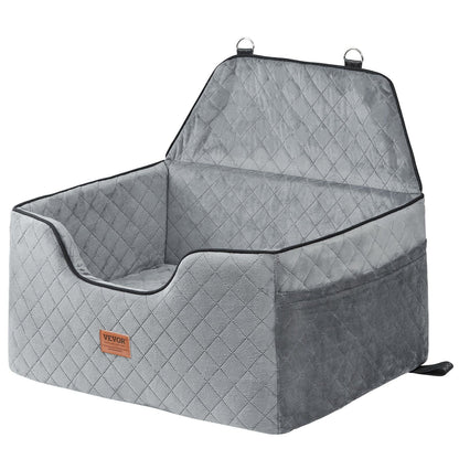 VEVOR Dog Booster Car Seat Pet Car Seat for Medium Large Dog up to 55 lbs Gray - 7DAY'S
