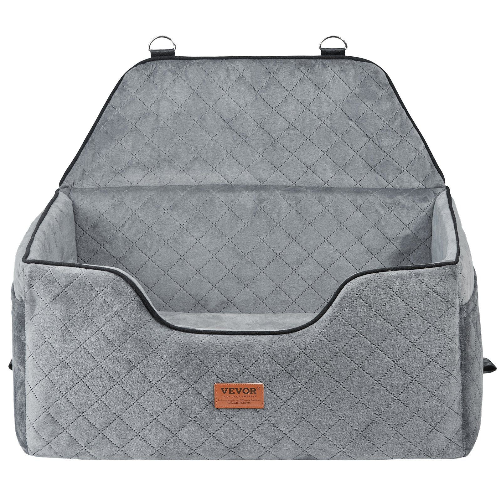 VEVOR Dog Booster Car Seat Pet Car Seat for Medium Large Dog up to 55 lbs Gray - 7DAY'S
