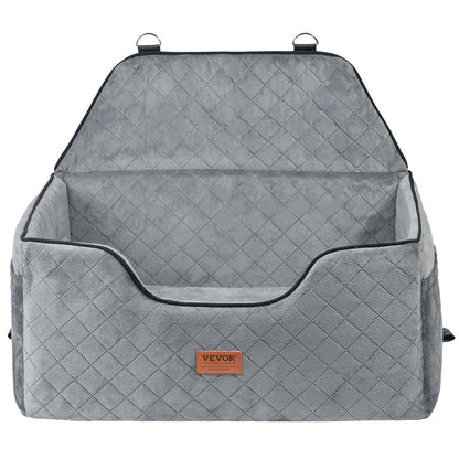 VEVOR Dog Booster Car Seat Pet Car Seat for Medium Large Dog up to 55 lbs Gray - 7DAY'S
