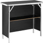 VEVOR Folding Portable Bar Table, Tradeshow Podium Table for Indoor, Outdoor, Party, Picnic, Exhibition, Includes Carrying Case, Storage Shelf and Black Skirt, 38.39" x 15.16" x 34.25" - 7DAY'S