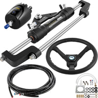 VEVOR Hydraulic Boat Steering Kit 300HP, Hydraulic Steering Kit Helm Pump, Hydraulic Outboard Steering Kit with 20 Feet Hydraulic Steering Hose for Boat Steering System - 7DAY'S