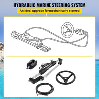 VEVOR Hydraulic Boat Steering Kit 300HP, Hydraulic Steering Kit Helm Pump, Hydraulic Outboard Steering Kit with 20 Feet Hydraulic Steering Hose for Boat Steering System - 7DAY'S