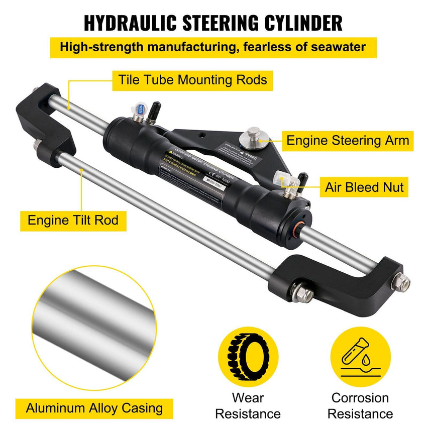 VEVOR Hydraulic Boat Steering Kit 300HP, Hydraulic Steering Kit Helm Pump, Hydraulic Outboard Steering Kit with 20 Feet Hydraulic Steering Hose for Boat Steering System - 7DAY'S