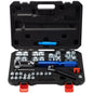 VEVOR Hydraulic Flaring Tool Kit, 45° Double Flaring Tool, Brake Repair Brake Flaring Tools for 3/16" - 1/2", Brake Flare Tool with Tube Cutter and Deburrer, 32 PCS Tube Flaring Tools for Copper Lines - 7DAY'S