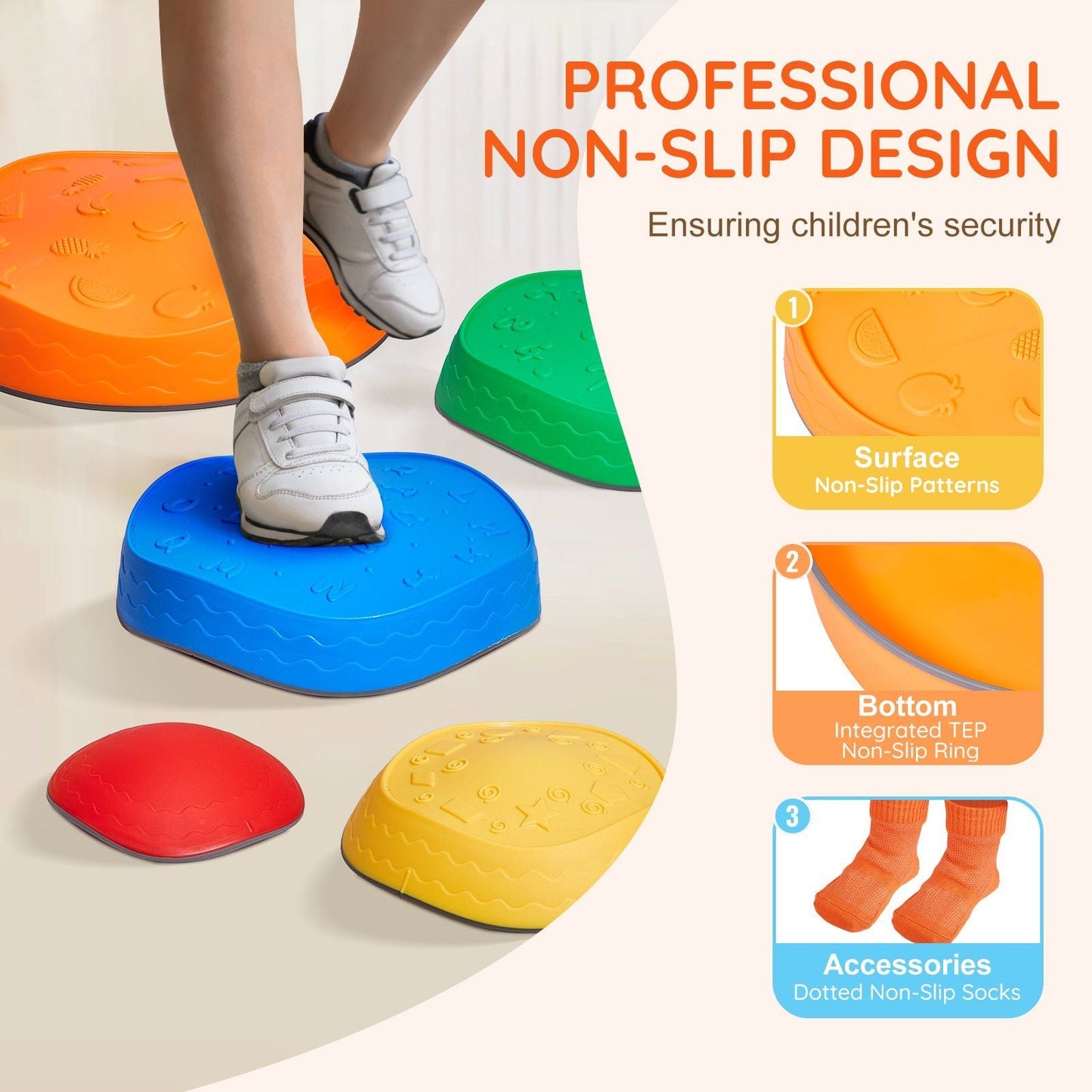 VEVOR Kids Balance Stepping Stones Sensory Obstacle Course 5 PCS Outdoor Indoor - 7DAY'S