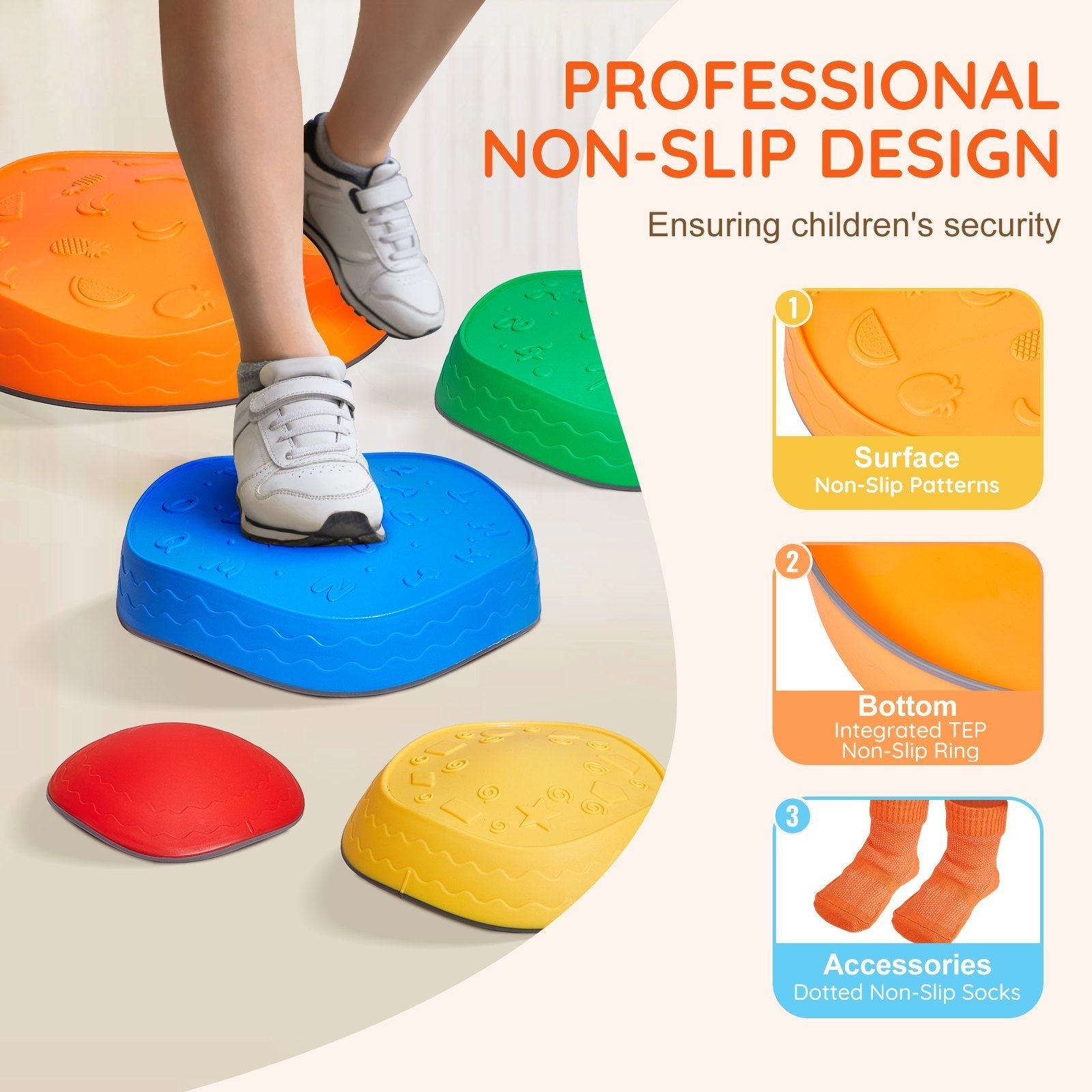VEVOR Kids Balance Stepping Stones Sensory Obstacle Course 5 PCS Outdoor Indoor - 7DAY'S