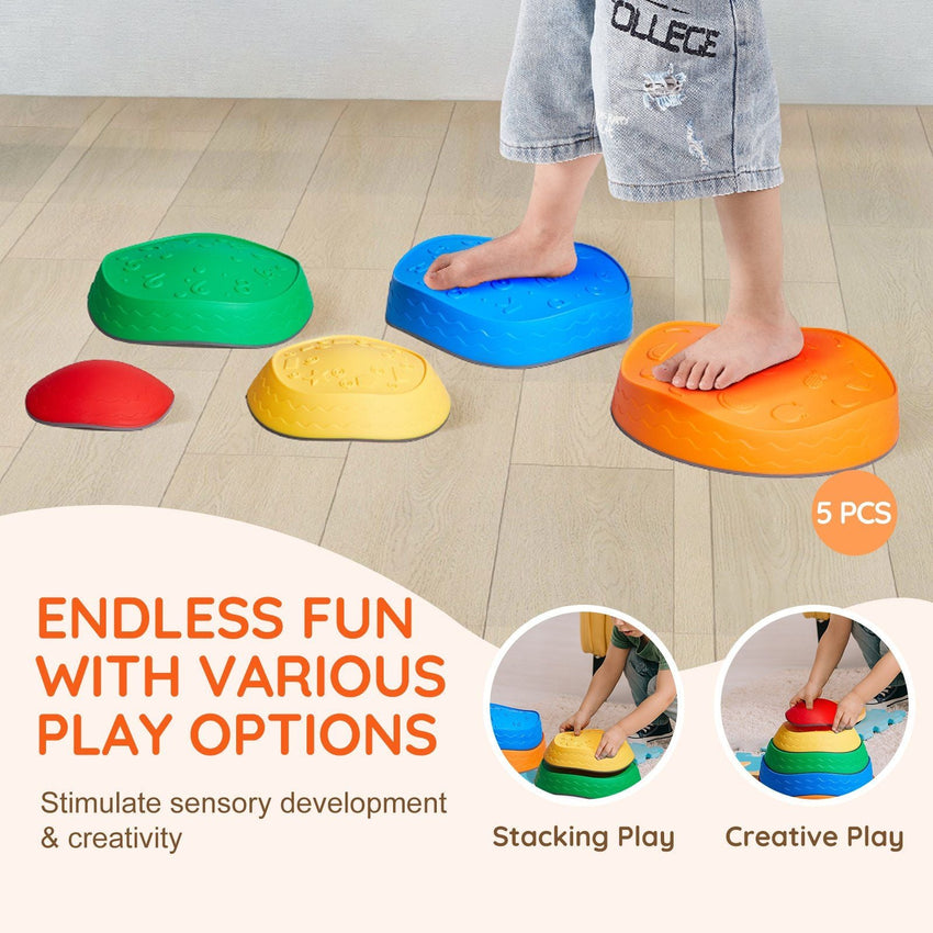 VEVOR Kids Balance Stepping Stones Sensory Obstacle Course 5 PCS Outdoor Indoor - 7DAY'S