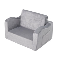 VEVOR Kids Couch, Toddler Chairs Comfy, 2 - in - 1 Toddler Couch Sofa Bed Fold Out, Convertible Sofa to Lounger, Kids Chair Seat Playroom Furniture for Kids Girls & Boys, Grey - 7DAY'S