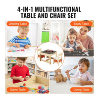 VEVOR Kids Table and Chair Set, Wooden Activity Table with Storage Space and Boxes, Kids Play Table for Toddlers Art, Craft, Reading, Learning - 7DAY'S