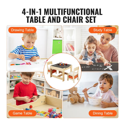 VEVOR Kids Table and Chair Set, Wooden Activity Table with Storage Space and Boxes, Kids Play Table for Toddlers Art, Craft, Reading, Learning - 7DAY'S