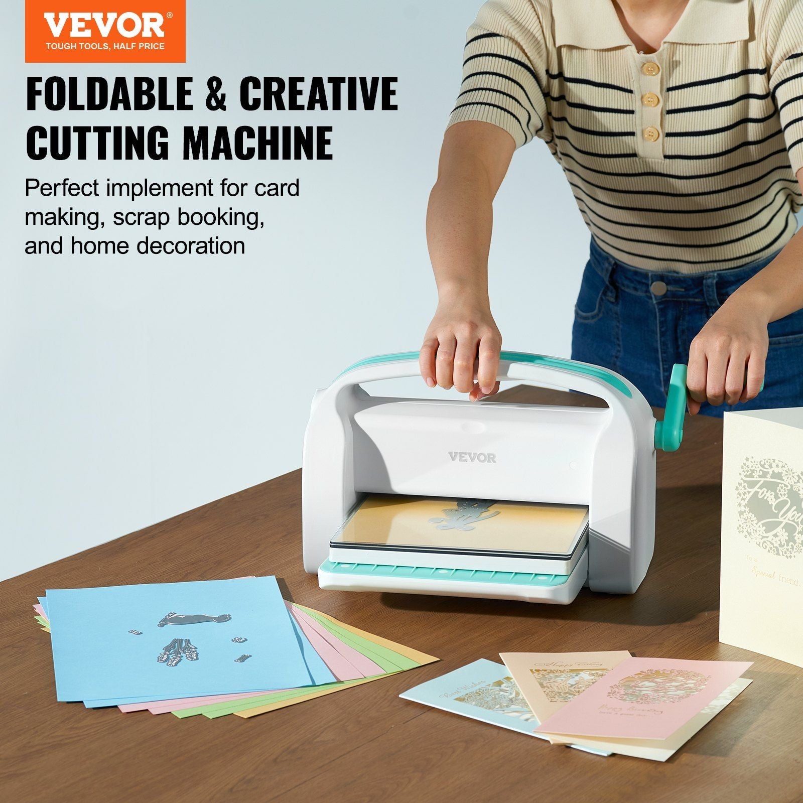 VEVOR Manual Die Cutting Embossing Machine 9" Opening For Art Craft Scrapbooking - 7DAY'S