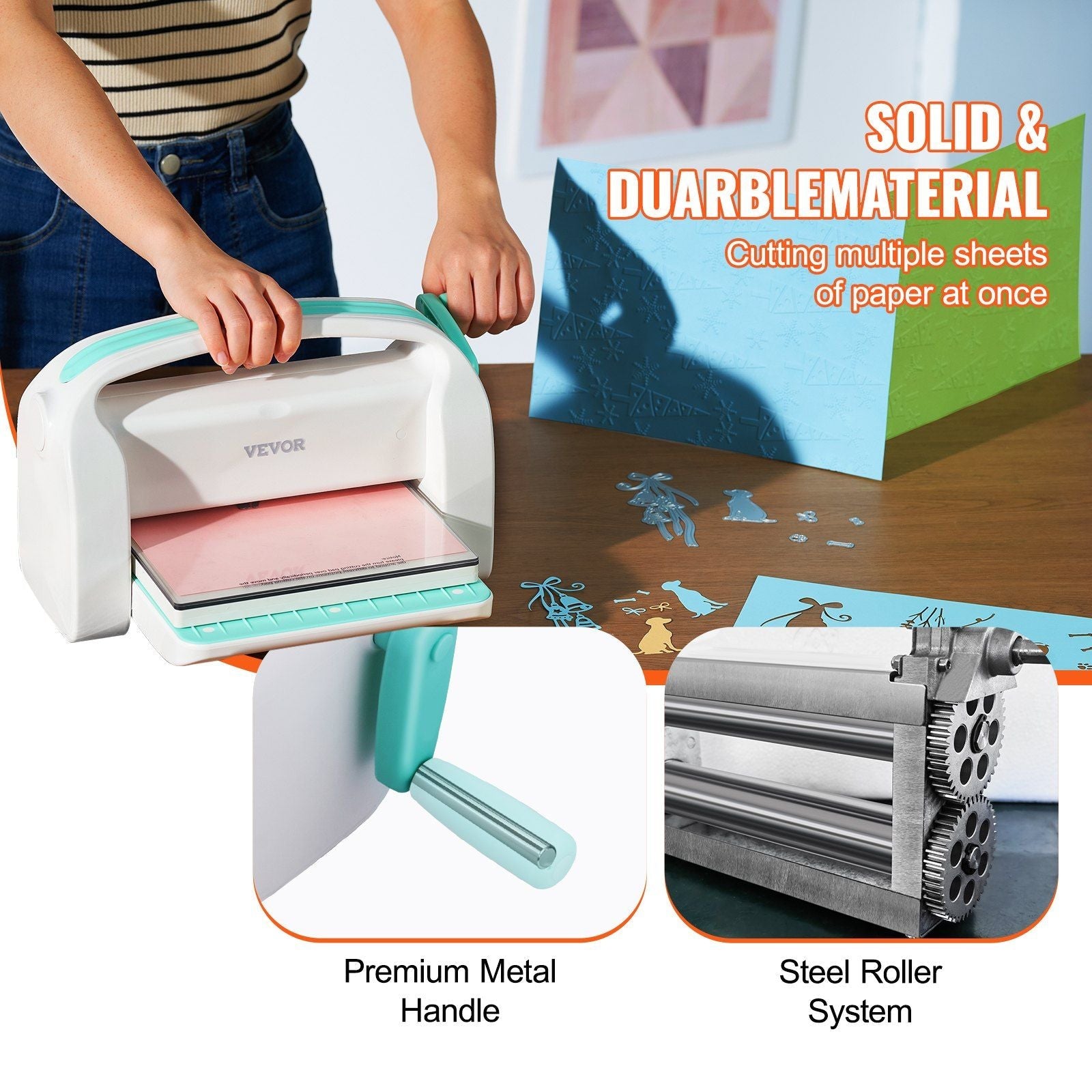 VEVOR Manual Die Cutting Embossing Machine 9" Opening For Art Craft Scrapbooking - 7DAY'S