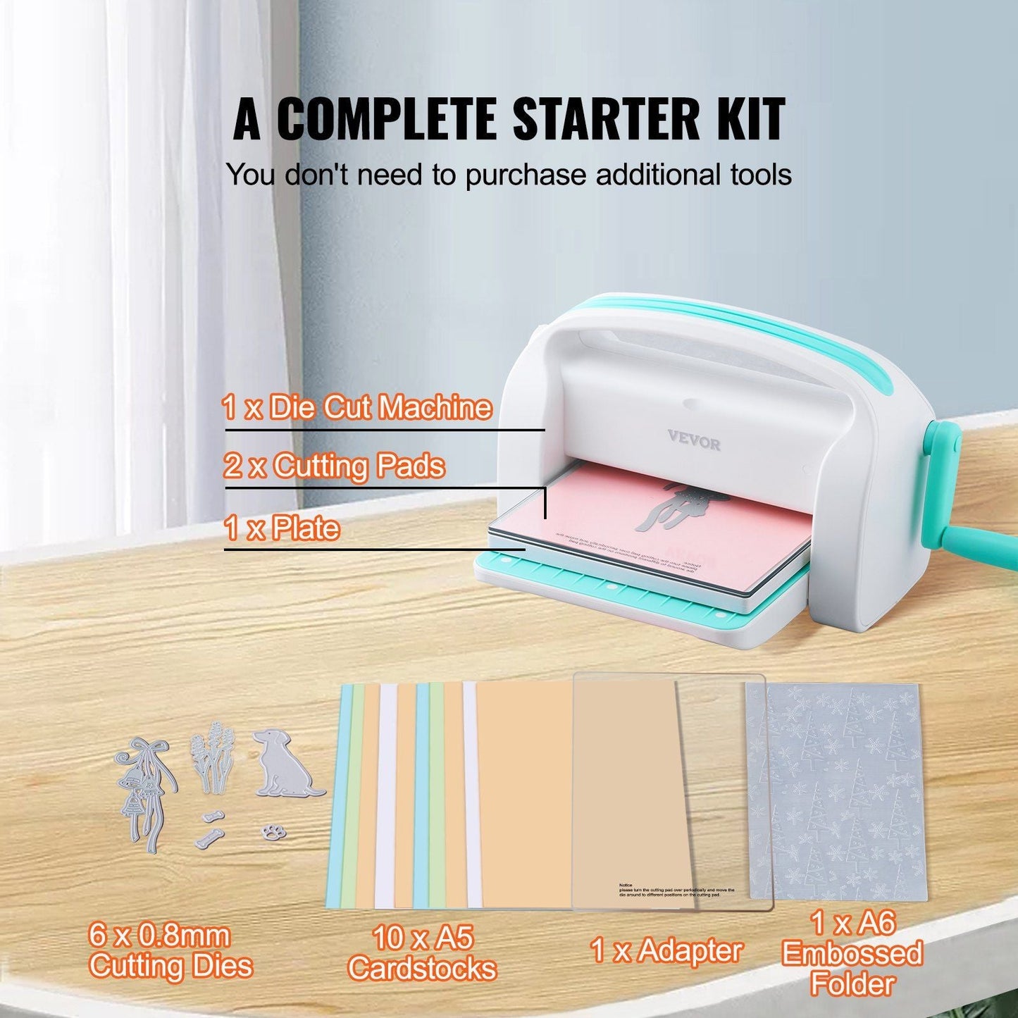 VEVOR Manual Die Cutting Embossing Machine 9" Opening For Art Craft Scrapbooking - 7DAY'S