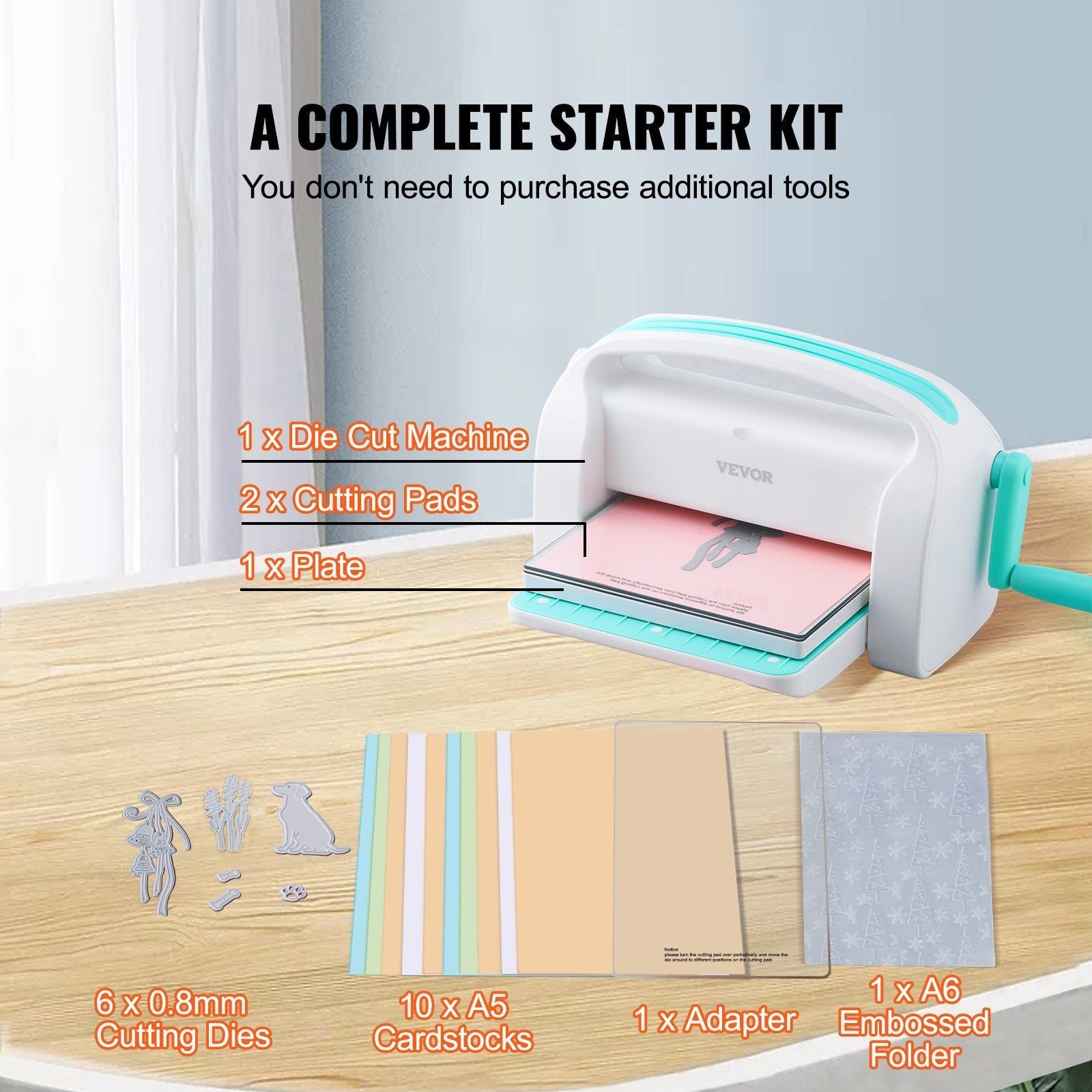 VEVOR Manual Die Cutting Embossing Machine 9" Opening For Art Craft Scrapbooking - 7DAY'S