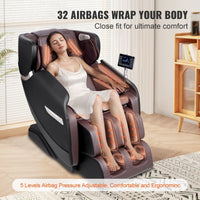 VEVOR Massage Chair - Full Body Zero Gravity Recliner with Multi Auto Modes, 3D Shiatsu, Heating, Bluetooth Speaker, Airbag, Foot Roller, and Touch Screen - 7DAY'S