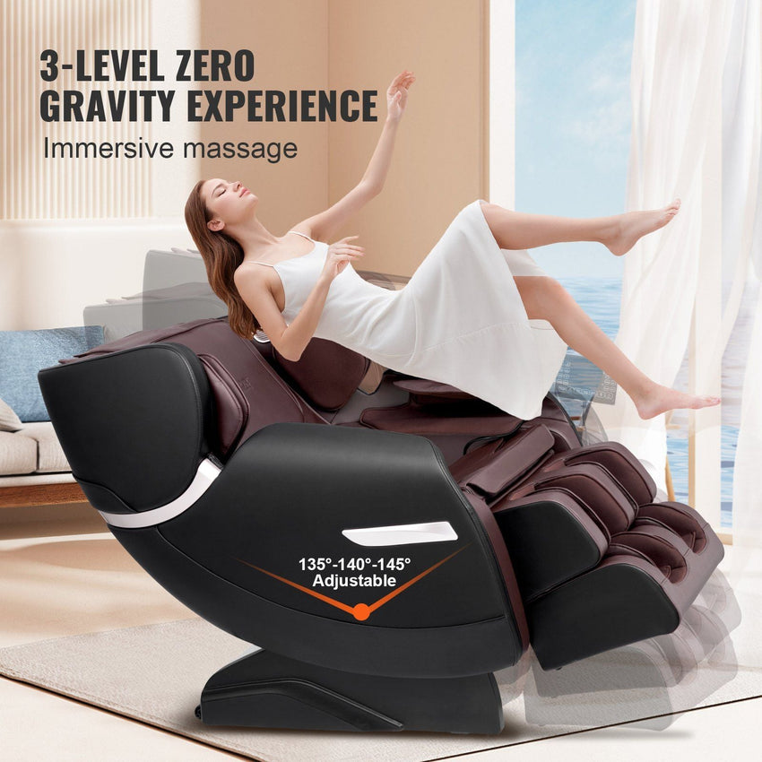 VEVOR Massage Chair - Full Body Zero Gravity Recliner with Multi Auto Modes, 3D Shiatsu, Heating, Bluetooth Speaker, Airbag, Foot Roller, and Touch Screen - 7DAY'S