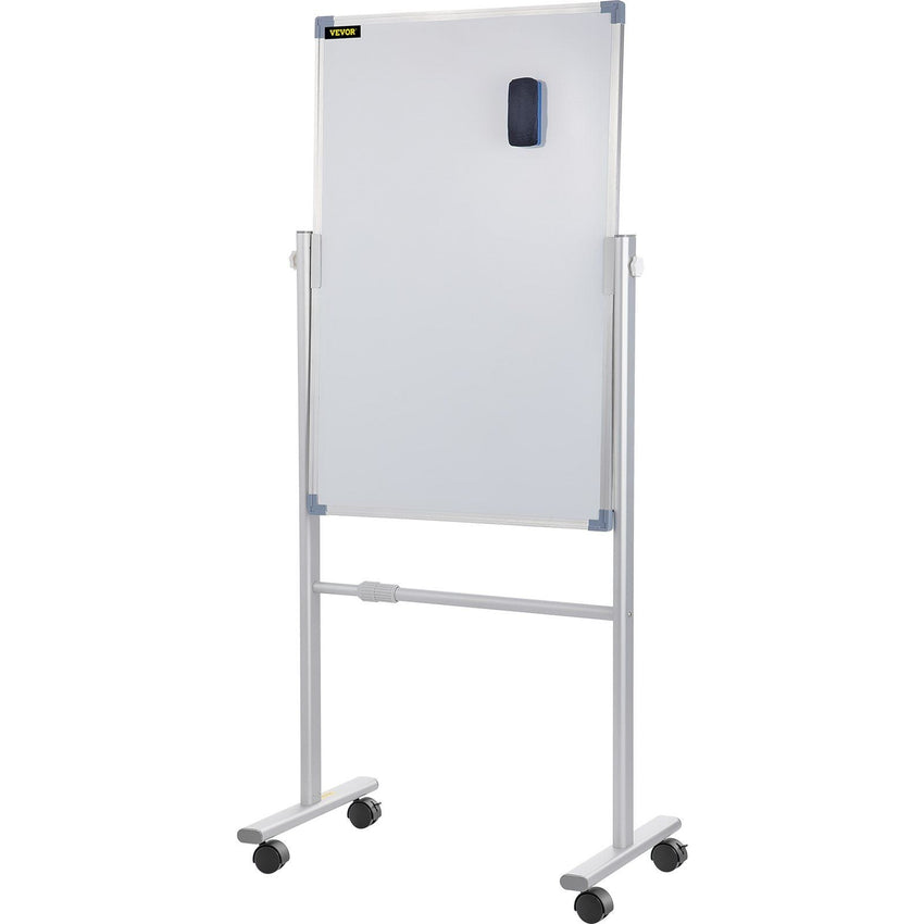VEVOR Mobile Magnetic Whiteboard, 36 x 24 Inch, Double Sided, 360 Degree Reversible Rolling Dry Erase Board, Height Adjustable with Aluminum Frame and Lockable Swivel Wheels, for Office School Home - 7DAY'S