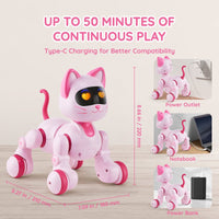 VEVOR RC Robot Cat Toy for Kid Talking Dancing Touch Remote Control Programmable - 7DAY'S