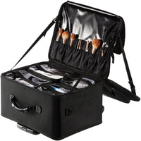 VEVOR Rolling Makeup Train Case Large Storage 3 Tiers, Convenient Carry With Handle, Wheels, Strap, Professional Makeup Storage Organizer Box Make Up Carrier Waterproof Oxford, Black - 7DAY'S