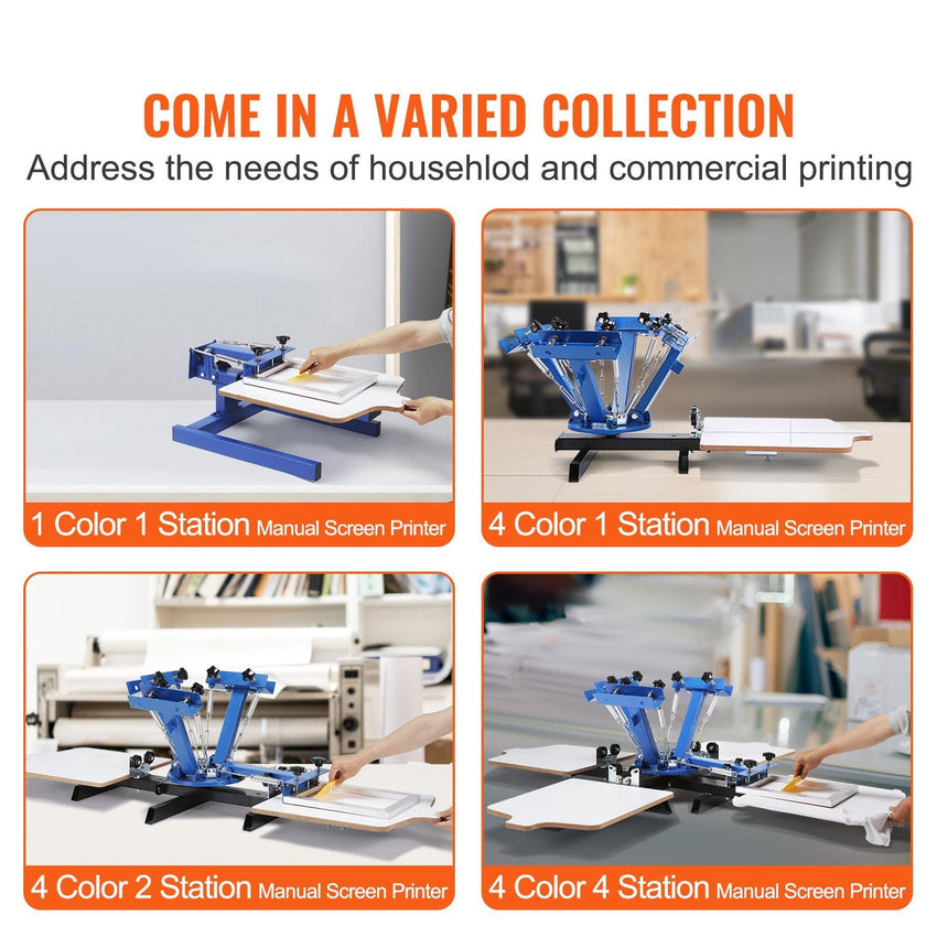 VEVOR Screen Printing Machine, 1 Color 1 Station Silk Screen Printing Press, 21.2x17.7in Screen Printing Press, Double - layer Positioning Pallet, Adjustable Tension for T-shirt DIY Printing - 7DAY'S