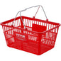 VEVOR Shopping Basket, Set of 12, 21L Durable Plastic Grocery Basket with Metal Handle and Stand, 16.73 x 12.01 x 8.58 inch Portable Shop Basket Used for Retail Store Supermarket Grocery Shopping, Red - 7DAY'S