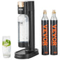 VEVOR Sparkling Water Maker, Soda Maker Machine for Home Carbonating, Seltzer Water Starter Kit with BPA - free 1L PET Bottle, 2 CO2 Cylinders, Compatible with Mainstream Screw - in 60L CO2 Cylinder - 7DAY'S