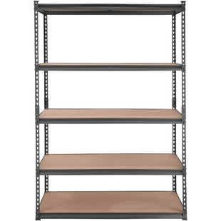 VEVOR Storage Shelving Unit, 5-Tier Adjustable, 2000 lbs Capacity, Heavy Duty Garage Shelves Metal Organizer Utility Rack, Black, 48" L x 24" W x 72" H for Kitchen Pantry Basement Bathroom Laundry