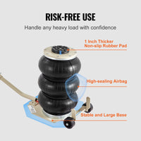 VEVOR Triple Bag Air Jack 3 Ton/6600 lbs Pneumatic Jack for Car SUV Lifting - 7DAY'S