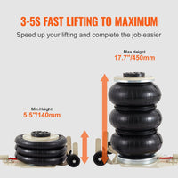 VEVOR Triple Bag Air Jack 3 Ton/6600 lbs Pneumatic Jack for Car SUV Lifting - 7DAY'S