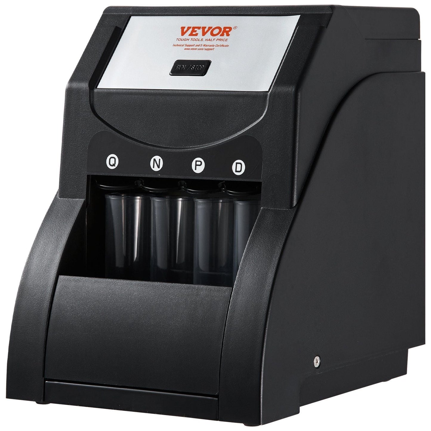 VEVOR USD Coin Sorter, Coin Sorter Machine for USD Coin 1¢ 5¢ 10¢ 25¢, Sorts up to 230 Coins/min, Coin Sorter and Wrapper Machine Holds 200 Coins Included 4 Coin Tubes, Black - 7DAY'S