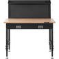 VEVOR Workbench Adjustable Height 28 - 39.5" Work Bench For Garage Oak Plank & Carbon Steel Heavy Duty Workbench 2000lbs Weight Capacity Bench top Size 48x24" Hardwood Workbench 3m Cable 30 Hooks - 7DAY'S
