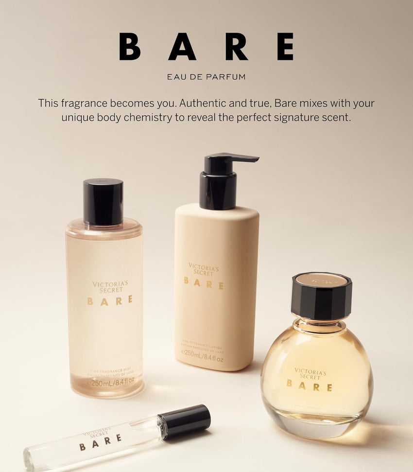 Victoria's Secret Bare Eau de Parfum Travel Spray, Notes of Australian Sandalwood, Mandarin Madagascar & Egyptian Violet, Mini Perfumes for Women (0.23 oz) - 7DAY'S