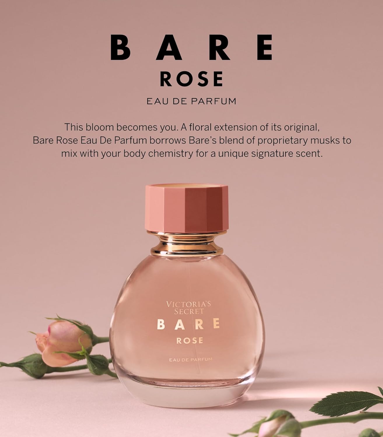 Victoria's Secret Bare Rose Eau de Parfum, Notes of Pear Skin, Rosa Centifolia & Sheer Woods, Perfumes for Women (3.4 oz) - 7DAY'S