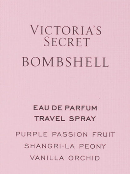 Victoria's Secret Bombshell Eau de Parfum Travel Spray, Notes of Purple Passion Fruit, Shangri - La Peony & Vanilla Orchid, Mini Perfumes for Women (0.23 oz) - 7DAY'S