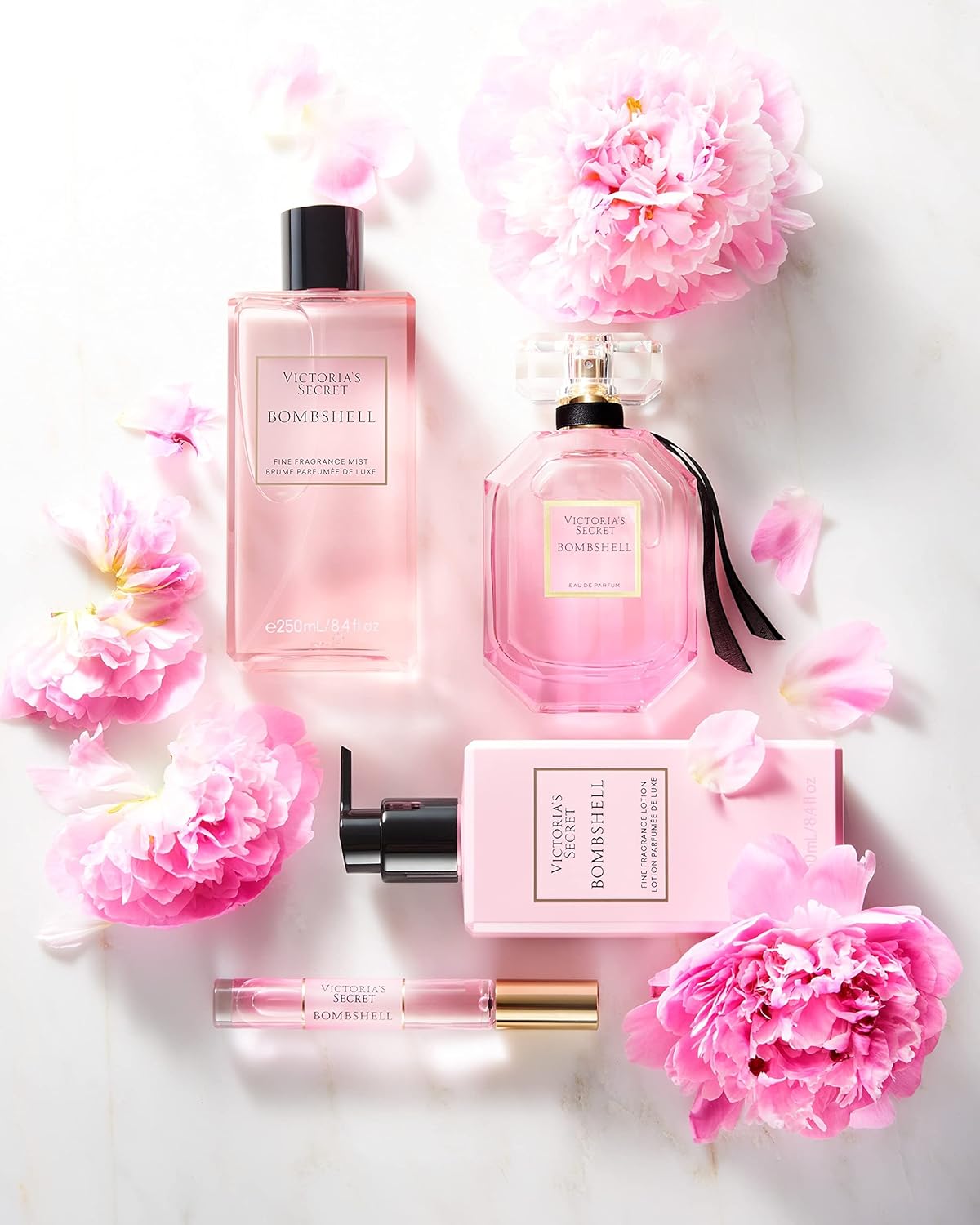 Victoria's Secret Bombshell Mini Fragrance Mist, Notes of Purple Passion Fruit, Shangri - La Peony & Vanilla Orchid, Travel Size Body Spray for Women (2.5 oz) - 7DAY'S