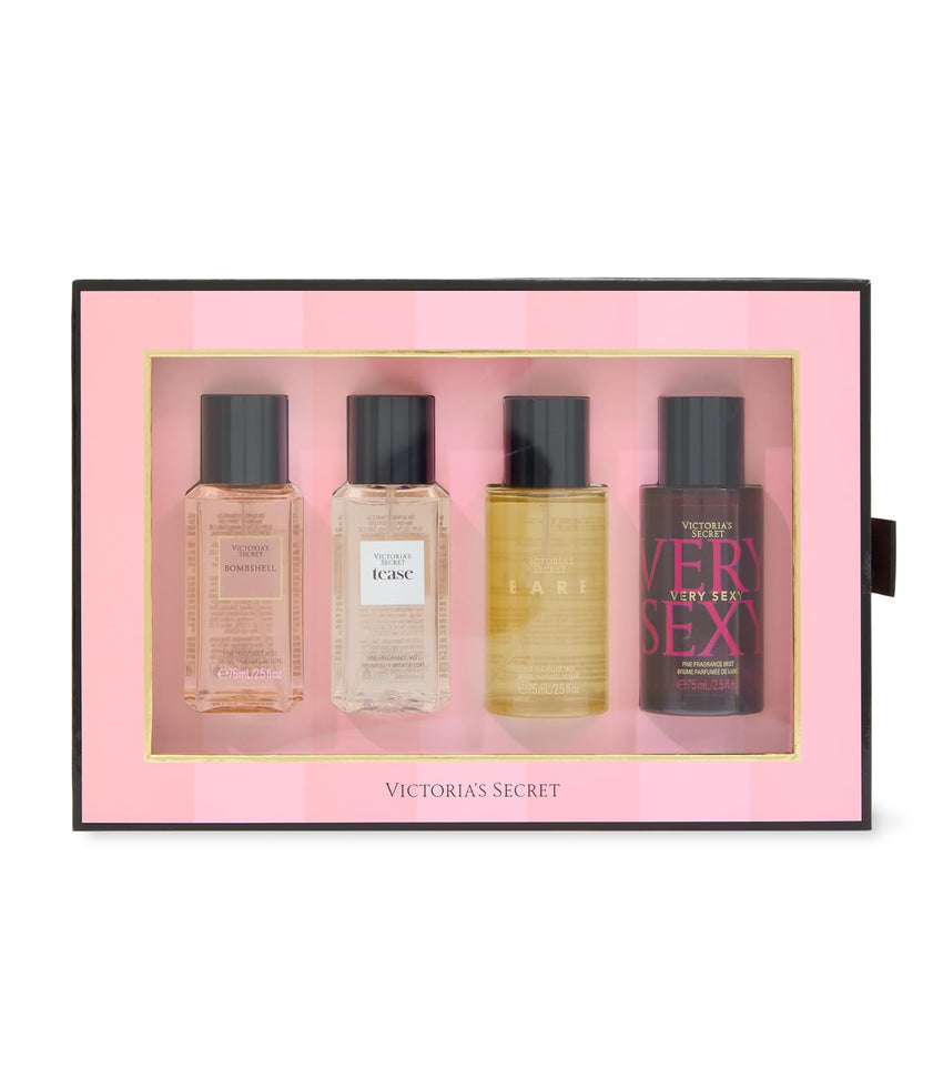 Victoria's Secret Fragrance Mist Collection 4 Piece Mini Gift Set, Assorted Scents - 7DAY'S