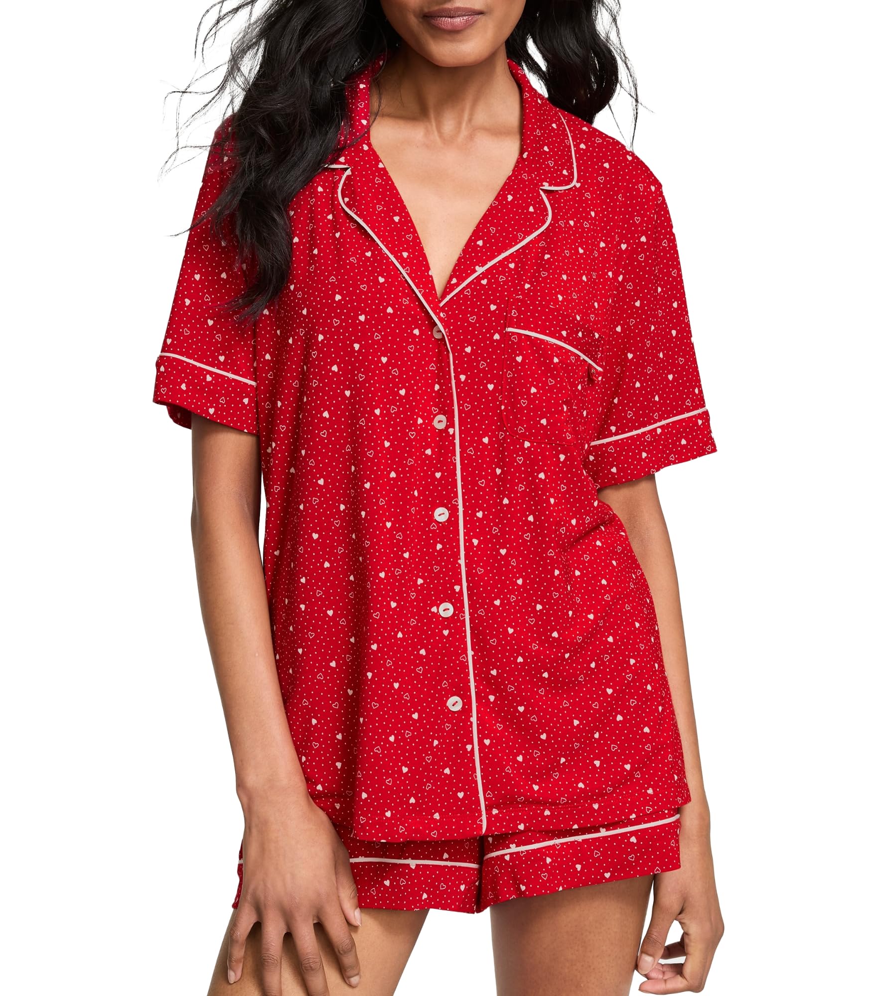 Victoria's Secret Modal Pajama Set, Short Sleeve Button Down Shirt and Shorts, Sleepwear for Women (XS - XXL) - 7DAY'S