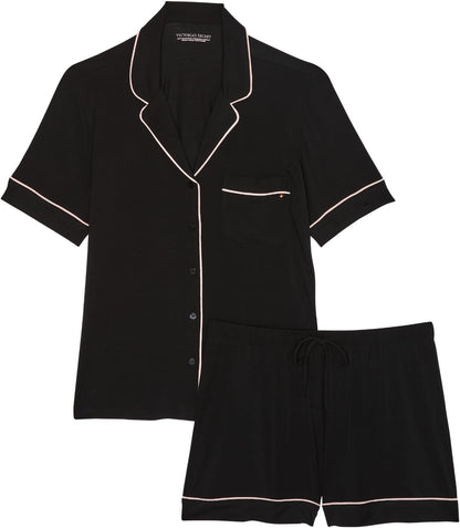 Victoria's Secret Modal Pajama Set, Short Sleeve Button Down Shirt and Shorts, Sleepwear for Women (XS - XXL) - 7DAY'S