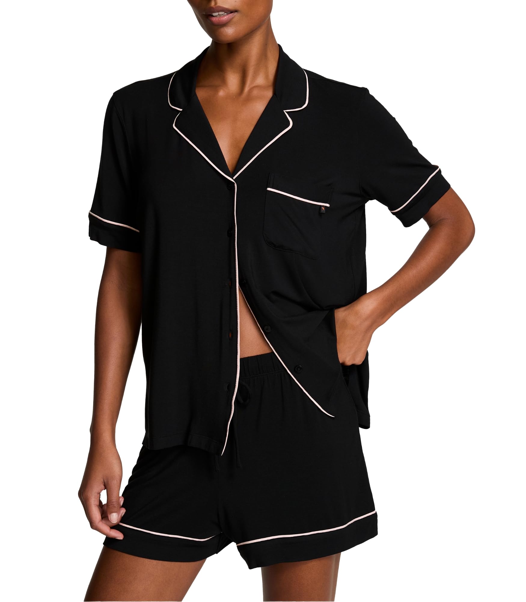 Victoria's Secret Modal Pajama Set, Short Sleeve Button Down Shirt and Shorts, Sleepwear for Women (XS - XXL) - 7DAY'S