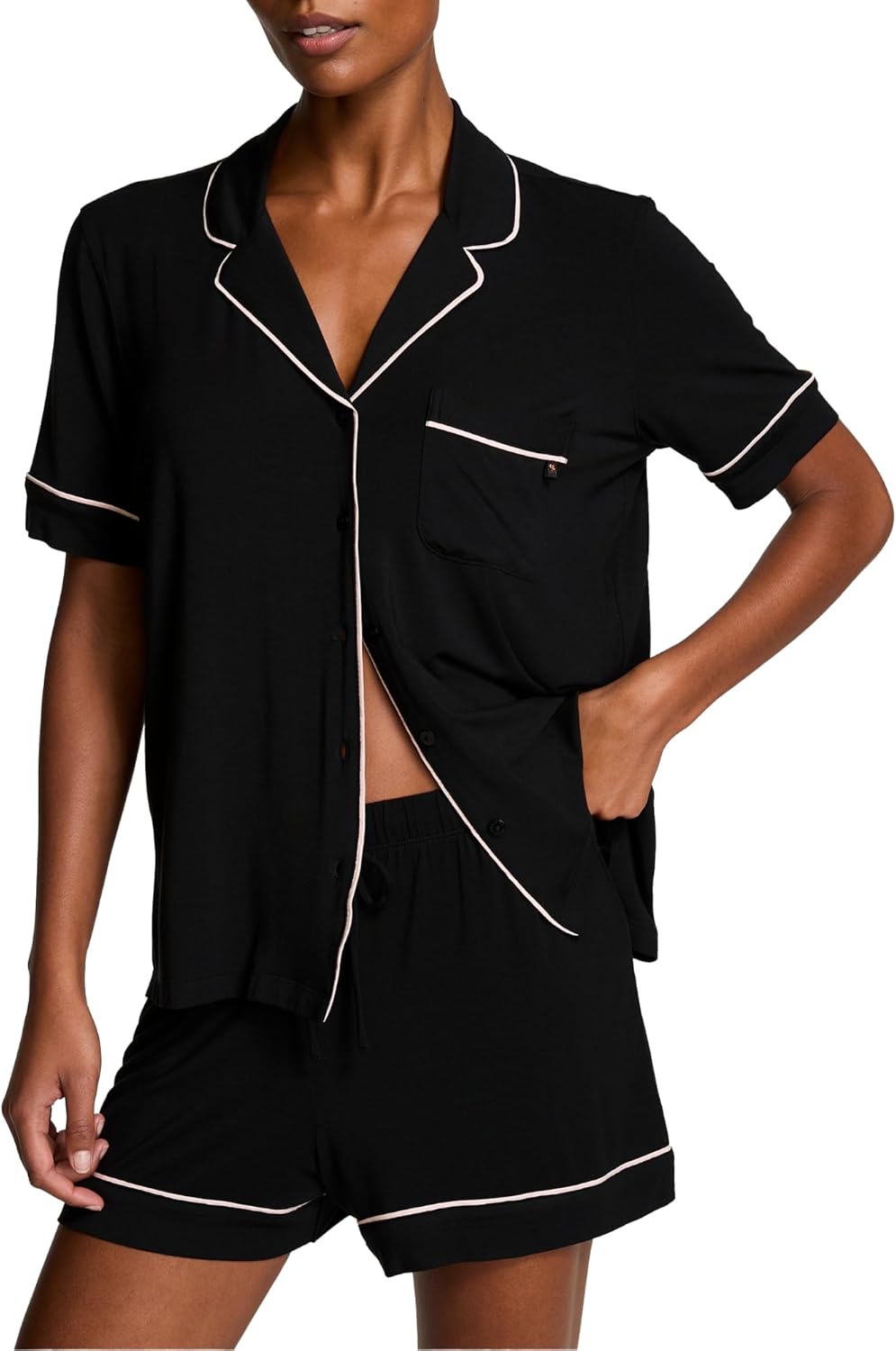Victoria's Secret Modal Pajama Set, Short Sleeve Button Down Shirt and Shorts, Sleepwear for Women (XS - XXL) - 7DAY'S
