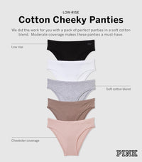 Victoria's Secret PINK Women's Cotton Cheeky Underwear, Minimal Coverage Panties for Women, Multi Pack (XS - XXL) - 7DAY'S
