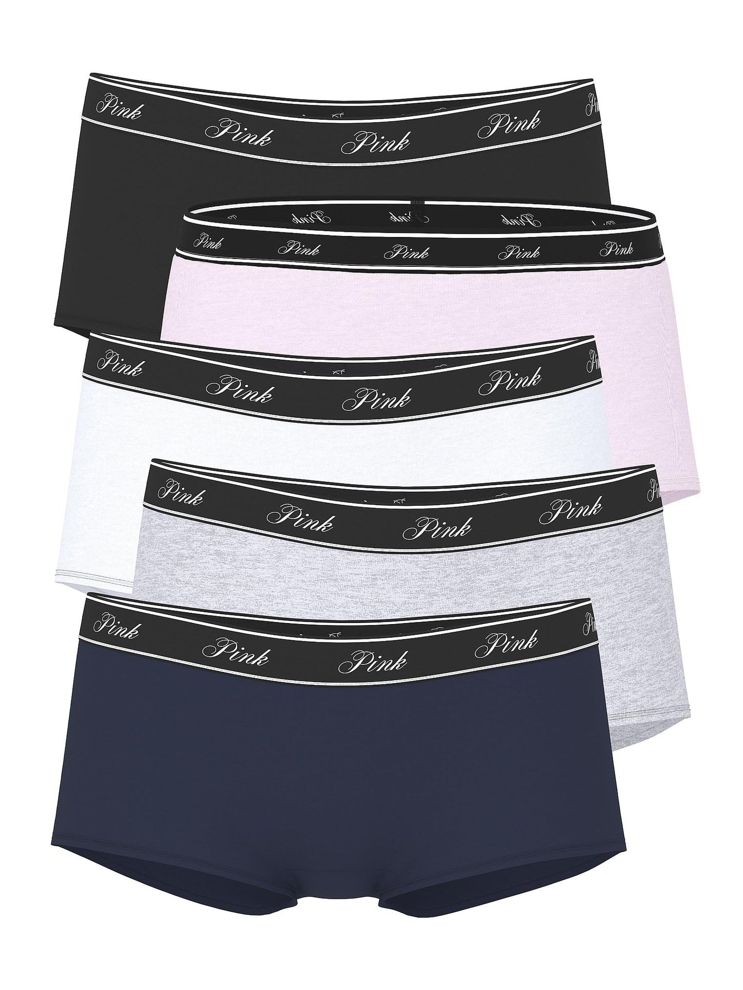 Victoria's Secret PINK Women's Cotton Logo Boyshort Underwear, Full Coverage Panties for Women, Multi Pack (XS - XXL) - 7DAY'S