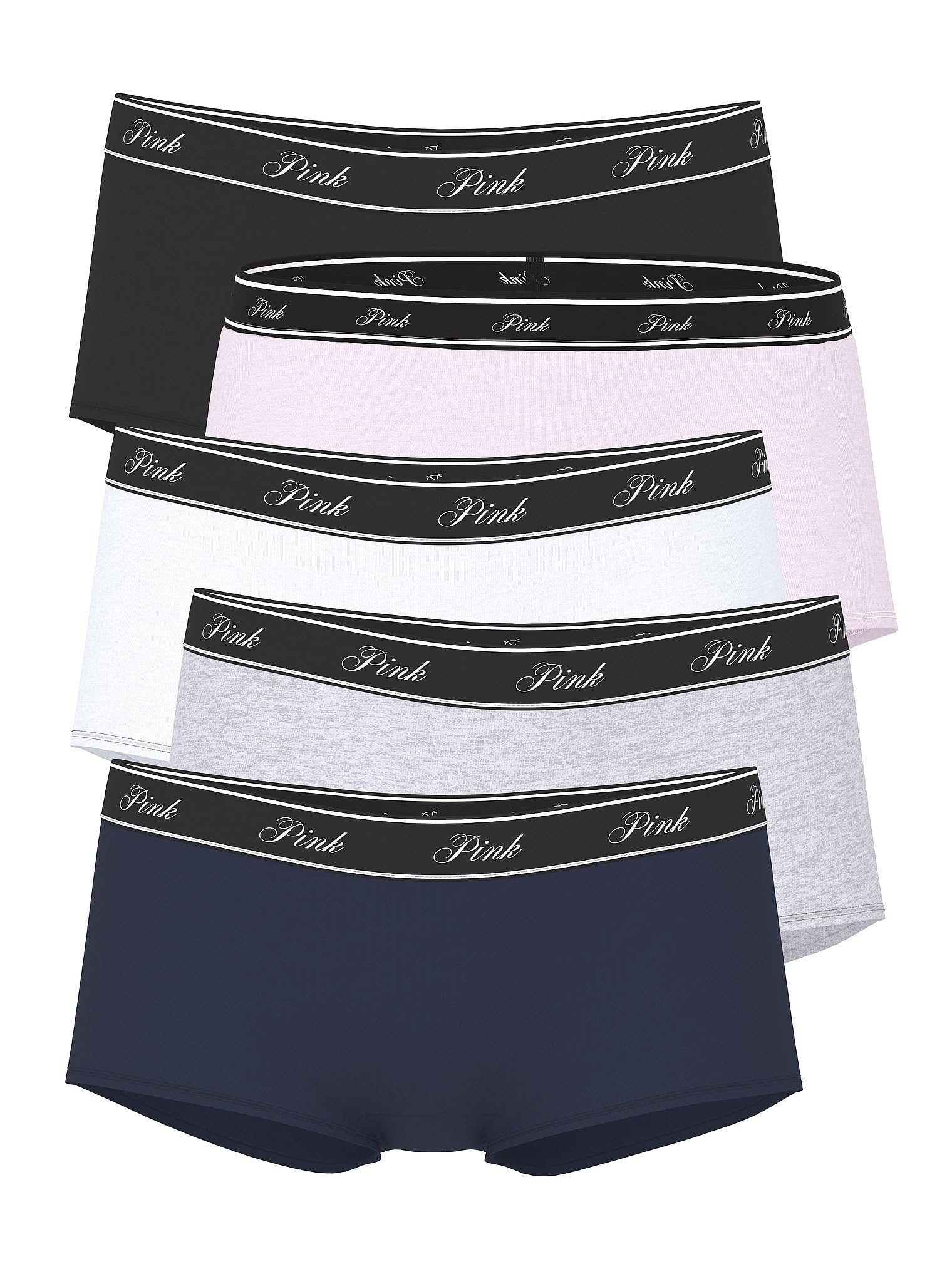 Victoria's Secret PINK Women's Cotton Logo Boyshort Underwear, Full Coverage Panties for Women, Multi Pack (XS - XXL) - 7DAY'S