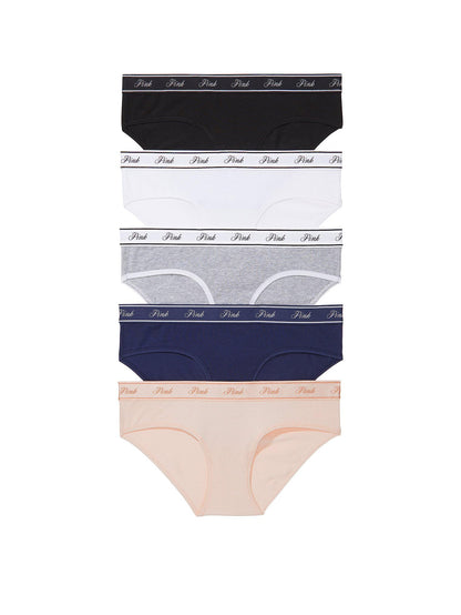 Victoria's Secret PINK Women's Cotton Logo Hipster Underwear, Moderate Coverage Panties for Women, Multi Pack (XS - XXL) - 7DAY'S
