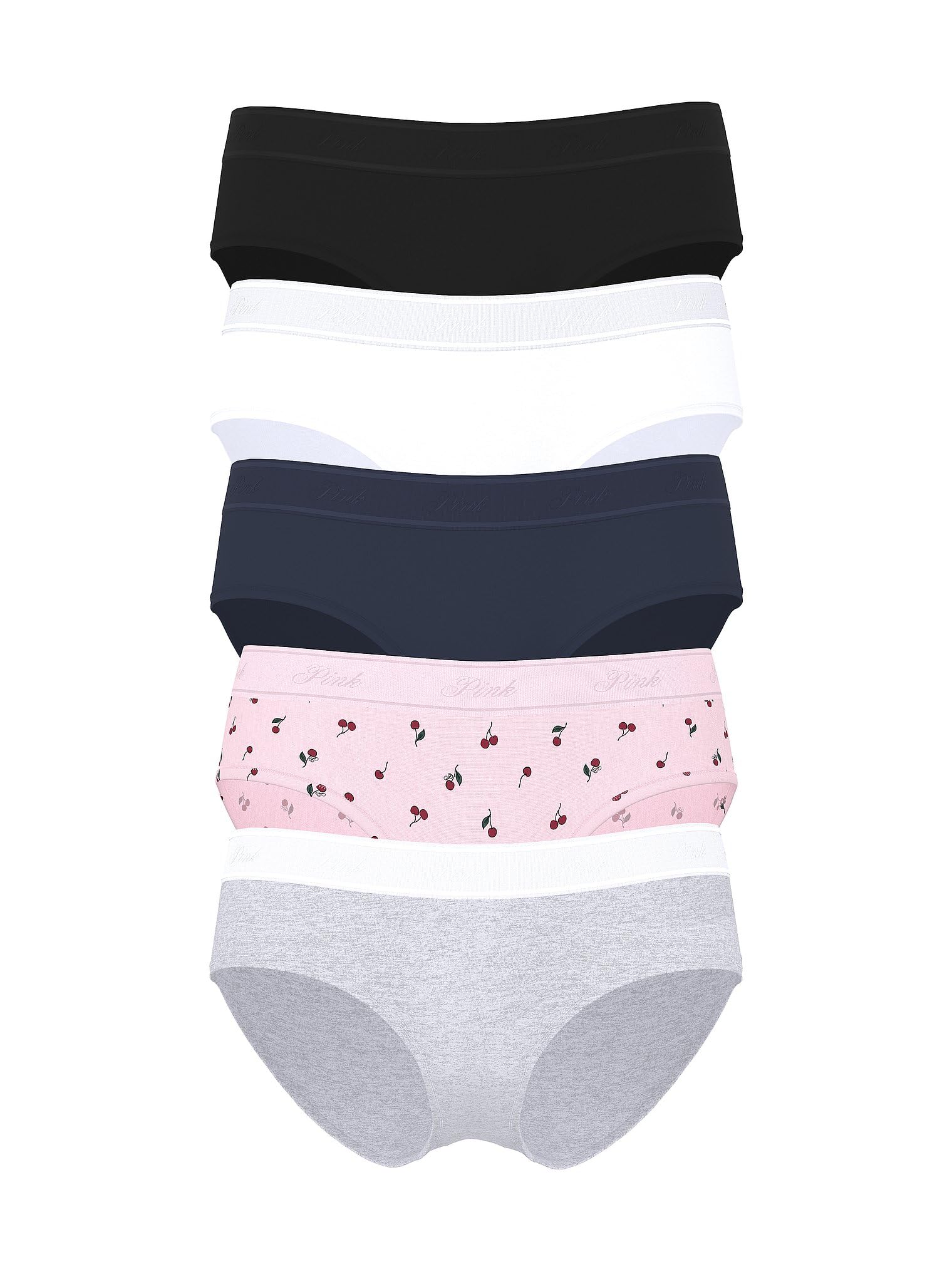 Victoria's Secret PINK Women's Cotton Logo Hipster Underwear, Moderate Coverage Panties for Women, Multi Pack (XS - XXL) - 7DAY'S