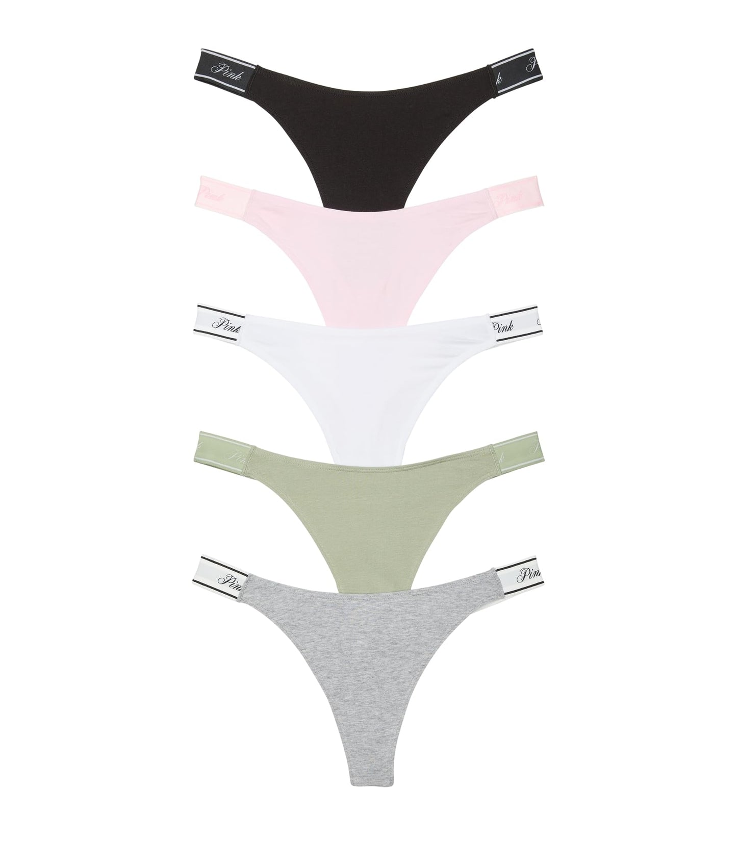 Victoria's Secret PINK Women's Cotton Logo Thong Underwear, Panties for Women, Multi Pack (XS - XXL) - 7DAY'S