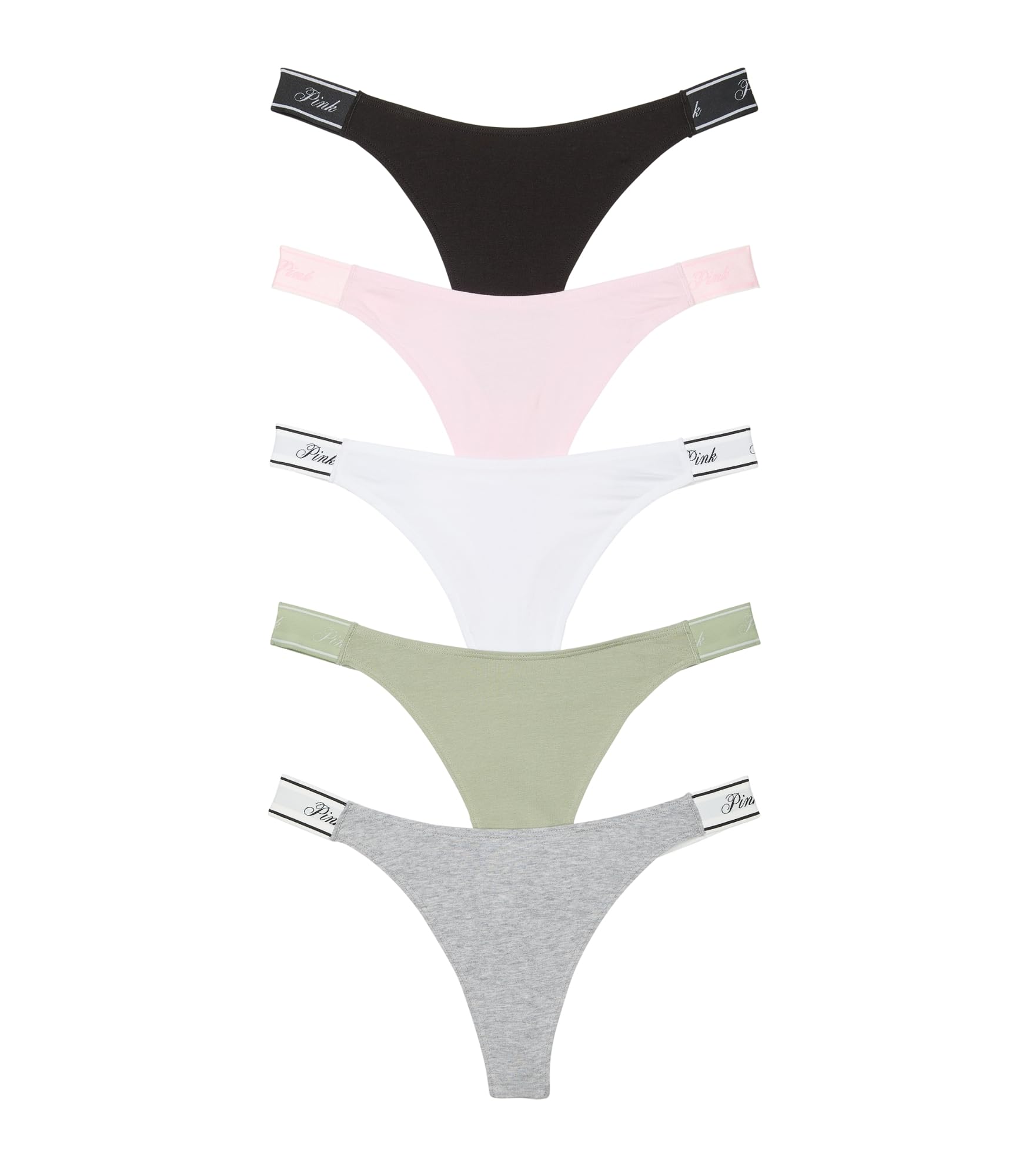 Victoria's Secret PINK Women's Cotton Logo Thong Underwear, Panties for Women, Multi Pack (XS - XXL) - 7DAY'S